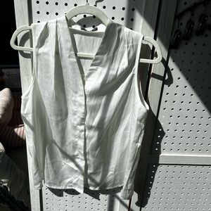 Shein White Sleeveless Button Blouse – Size Small
